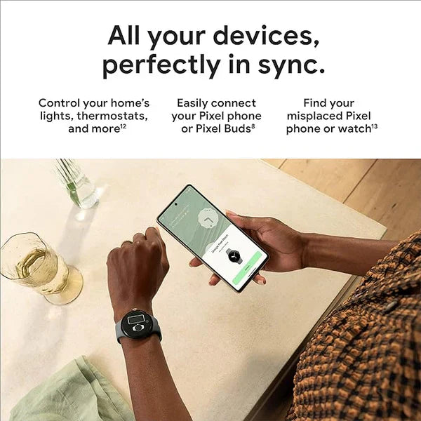 Combo offer- Smartwatch Pixel 2 : GPS + Cellular, Advanced Health Tracking, Oxygen & ECG Features, Water Resistance | 1-Year Warranty | 14-Day Hassle-Free Returns + Free Earbuds Pro2